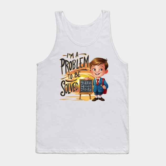 Intellectual Whimsy: Schoolboy Solving Equations Tank Top by ShopFusion